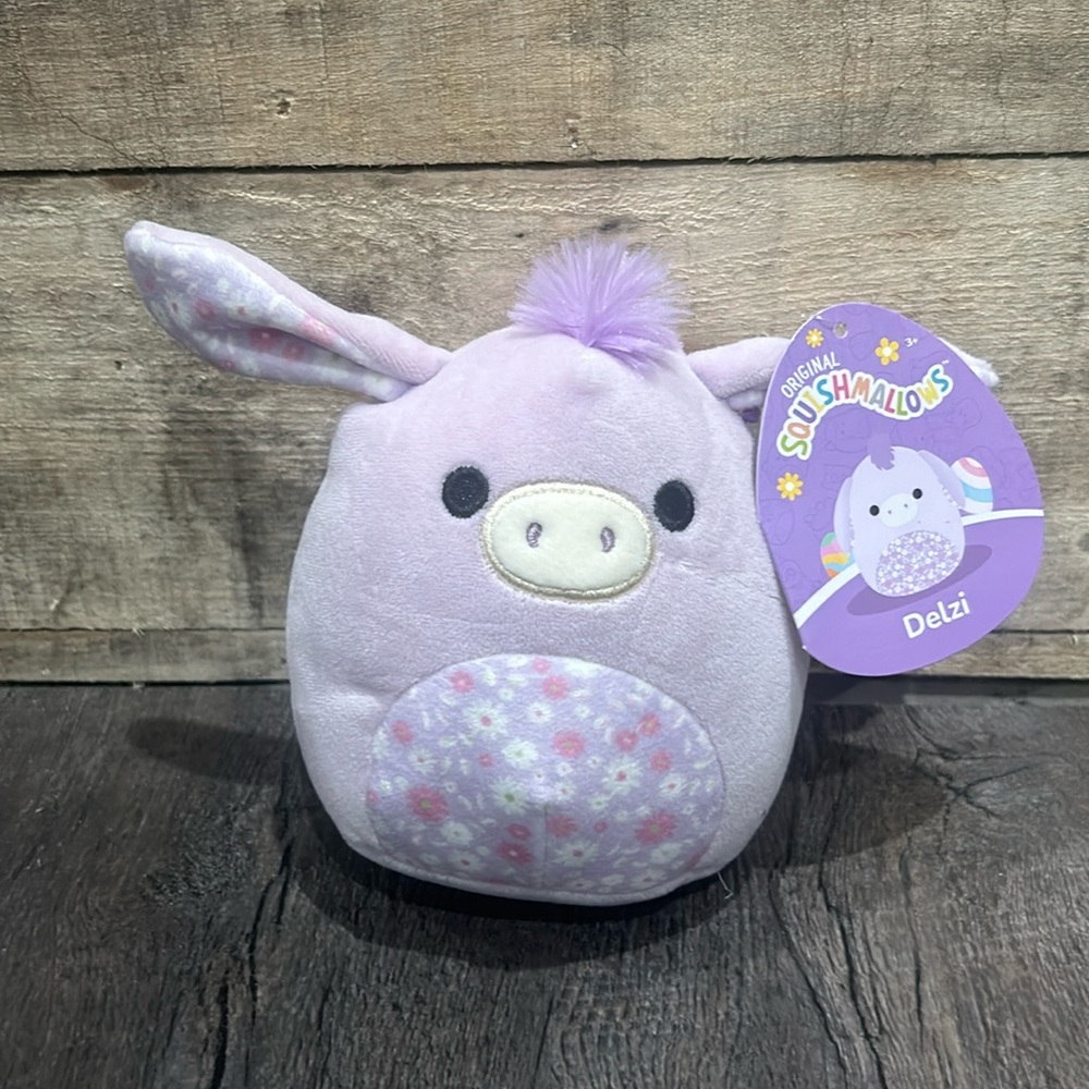5/$15 NWT Squishmallow Delzi Donkey Floral Purple